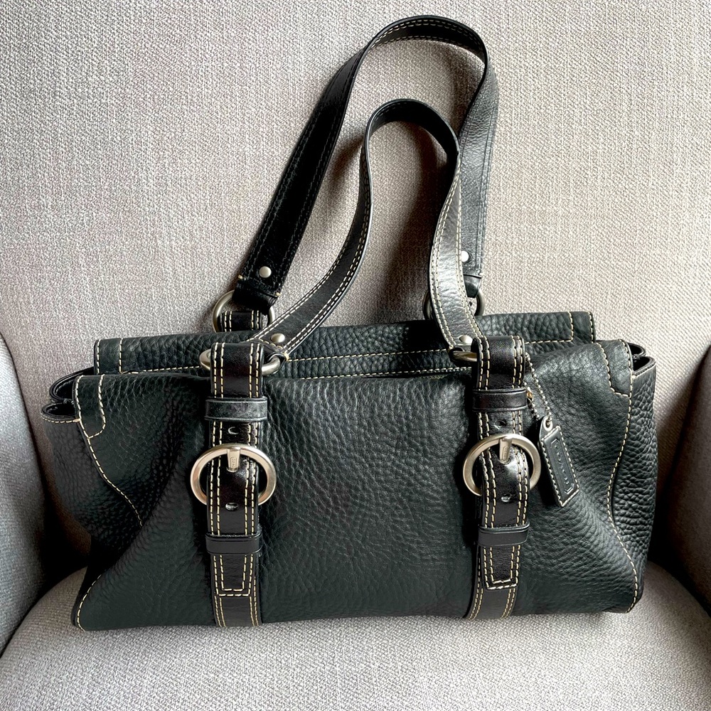 Coach Leather black satchel purse